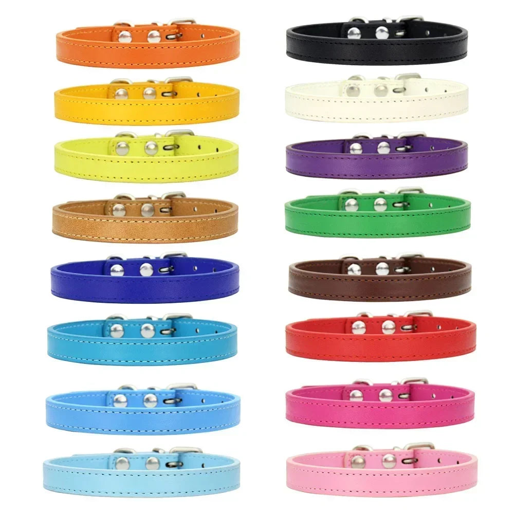 Colorful Leather Puppy Cat Collar Cute - ProPawPet.com