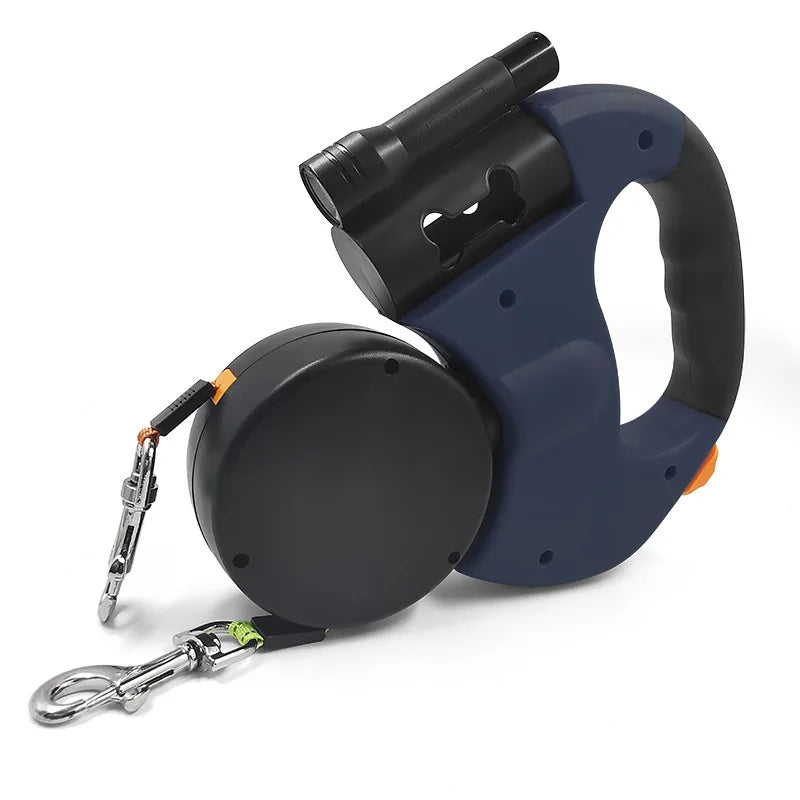 Reflective Premium 3m Retractable Double Dog Leash – Dog Leashes & Leads
