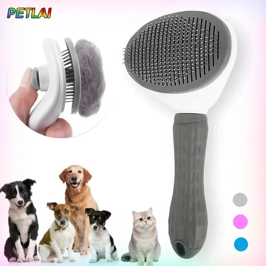 Pet Hair Removal Comb Self-cleaning Cat Grooming Supplies Anti, Non-Slip