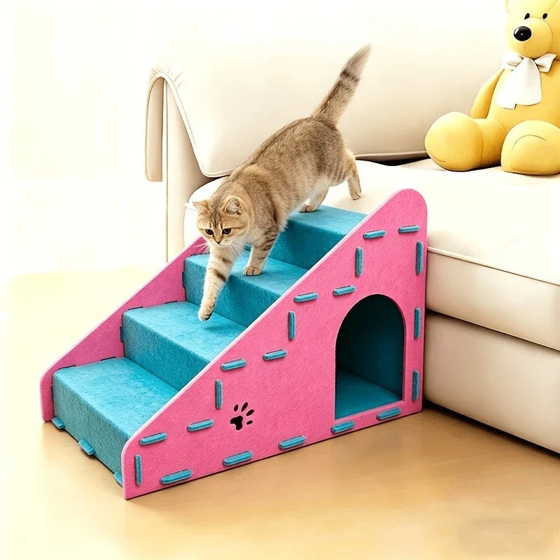 3-in-1 Cat Climbing Ladder with Nest and Scratching Post – Cat Toys & Play