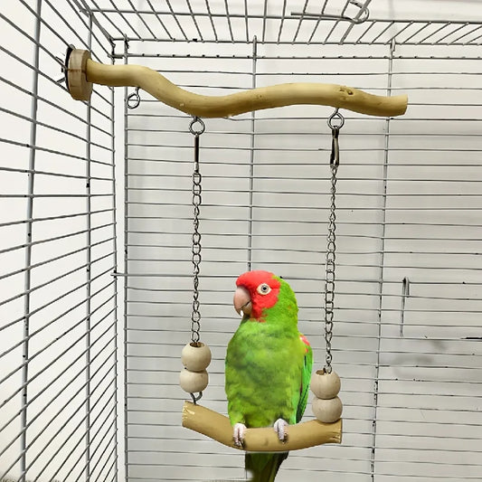 Natural Wood Par1rot Swing Perch Set Bird - ProPawPet.com