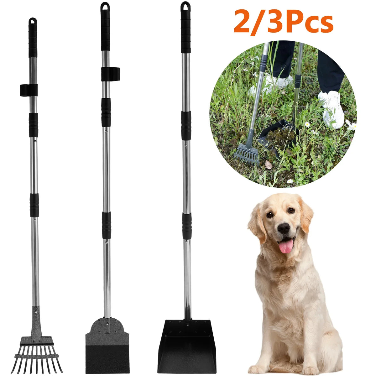 2/3Pcs Pet Pooper Scooper Set with Long - ProPawPet.com