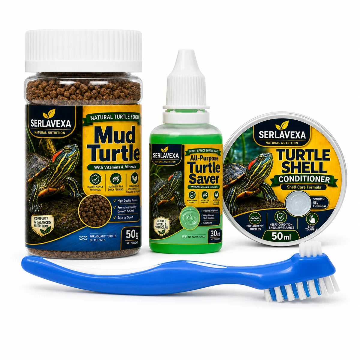 Sikezhan Turtle Care Set with Aquatic Pellets Shell – 10 Colors
