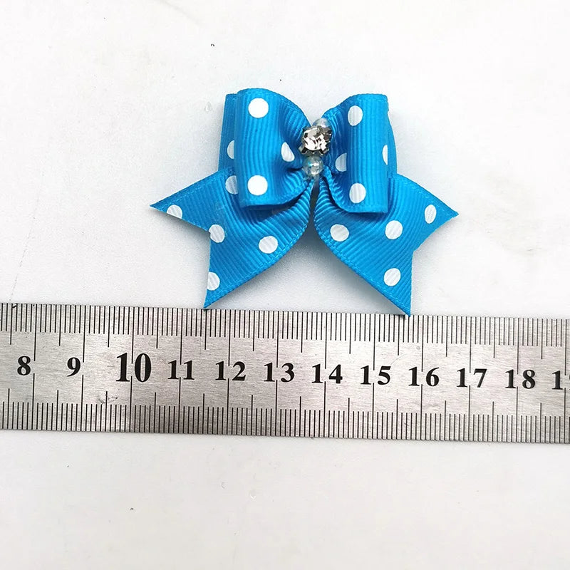 10Pcs Handmade Pet Dog Bow Diamond Pearl Pet - ProPawPet.com