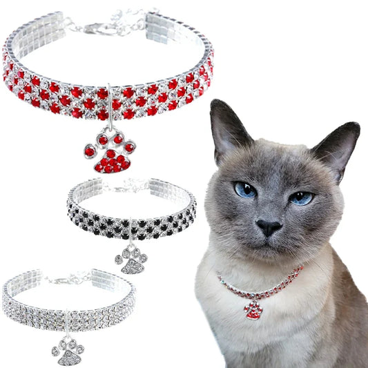 Cat Rhinestone Diamante Collar Necklace for - ProPawPet.com