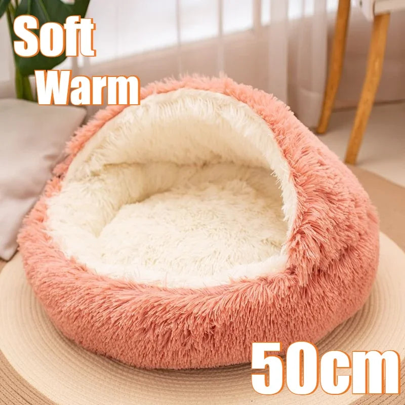 50CM 2 in 1 Soft Plush Pet Bed with Cover - ProPawPet.com