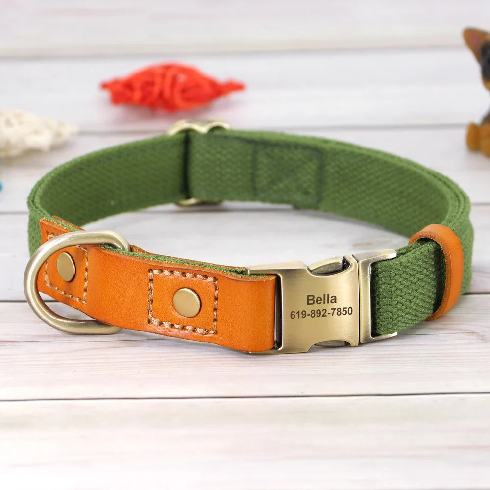 Nylon Custom Dog Puppy Collar Leash Set - ProPawPet.com