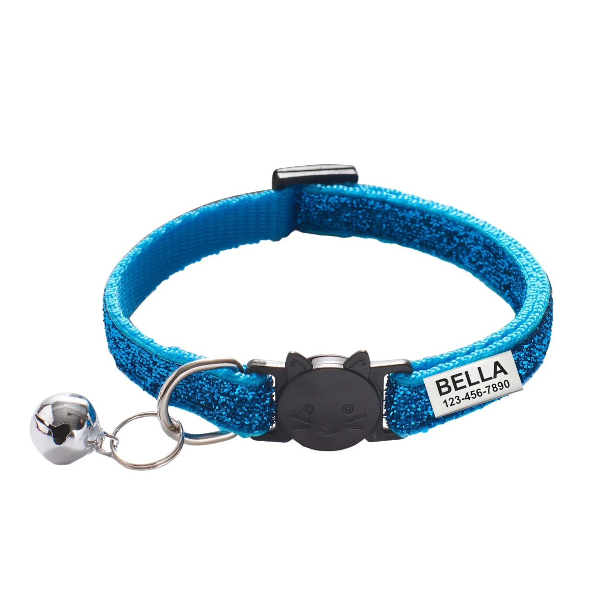 Adjustable Free Engraving Glitter Cat Safety Buckle Collar – Cat Collars