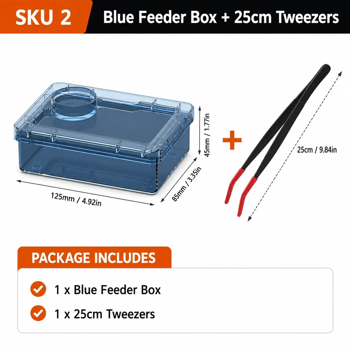 Reptile Anti Escape Feeder Box with Food Cup – 3 Colors