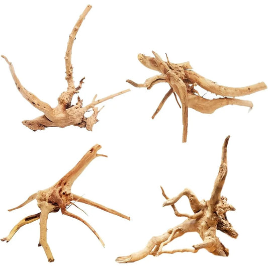 4PCS Natural Wooden Fish Tank Decorations - ProPawPet.com