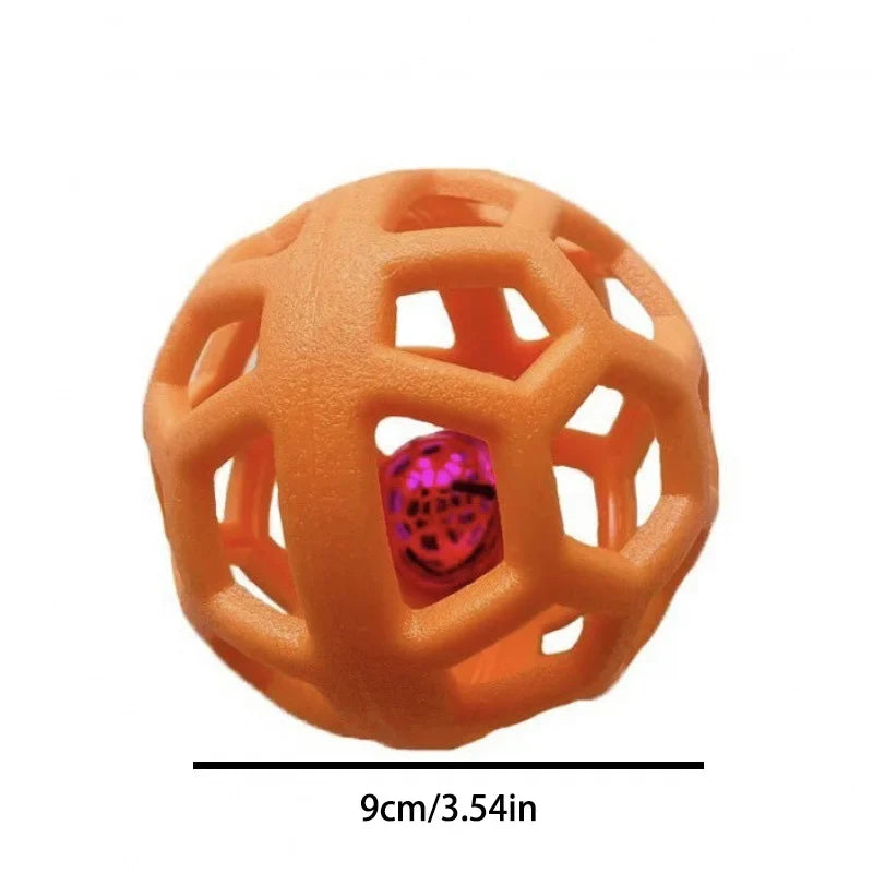 Rubber Chew Resistant Ball with Bell for Medium – 4 Colors