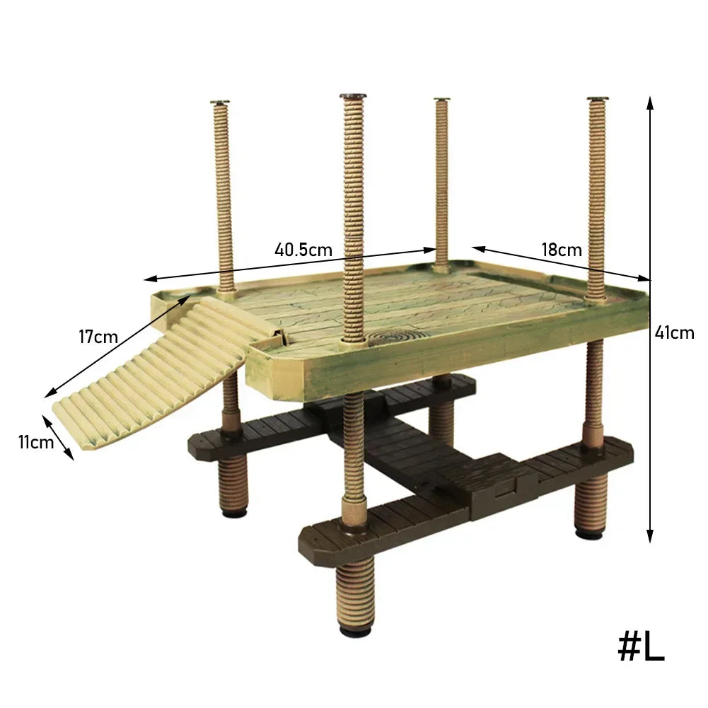 Reptile Turtle Basking Platform Durable Plastic Climbing – 2 Colors