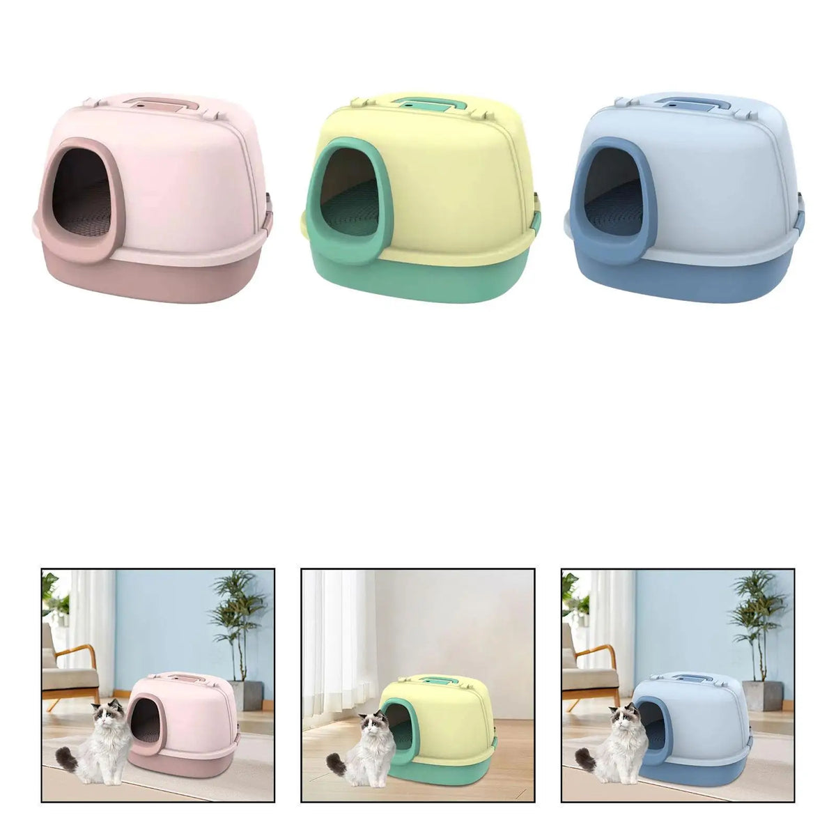 Fully Covered Cat Litter Box Detachable for All Kinds