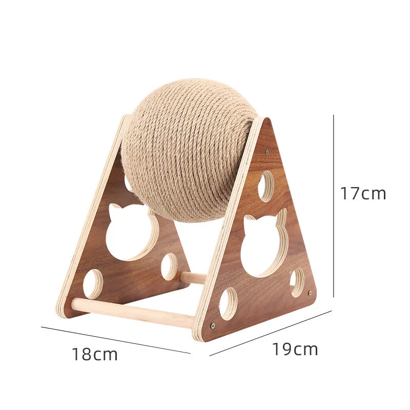 Cat Scratching Board Toys Wooden Ball, Durable