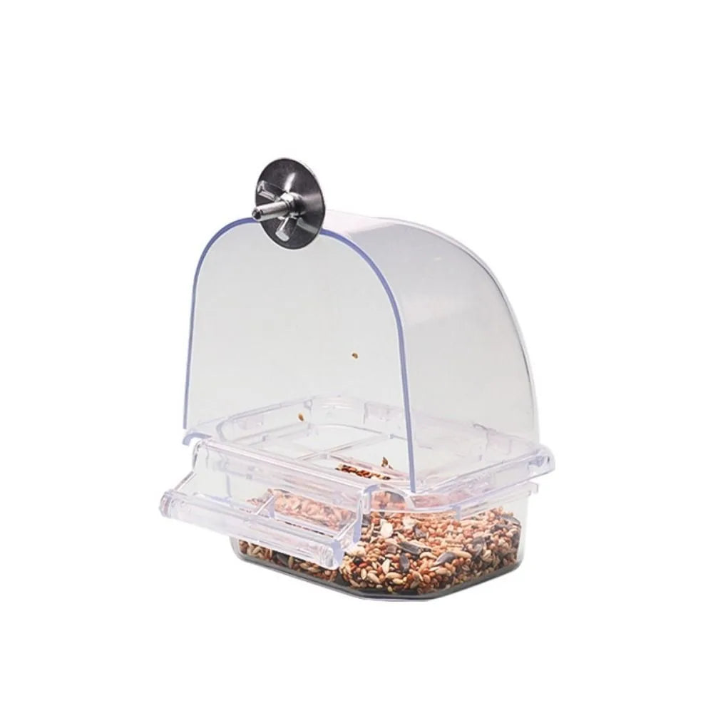 Bird Enclosure Feeder Transparent Durable Plastic Parrot Feeding