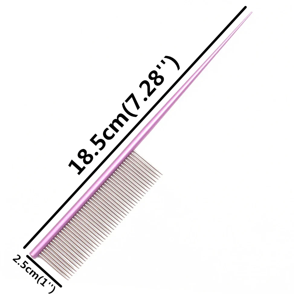 Puppy Grooming Comb Aluminum Handle Pink Brush – 14 Colors