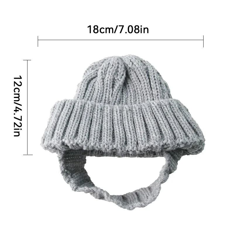 Red Winter Pet Hat Comfortable Warm Windproof Knitted Dog, Washable