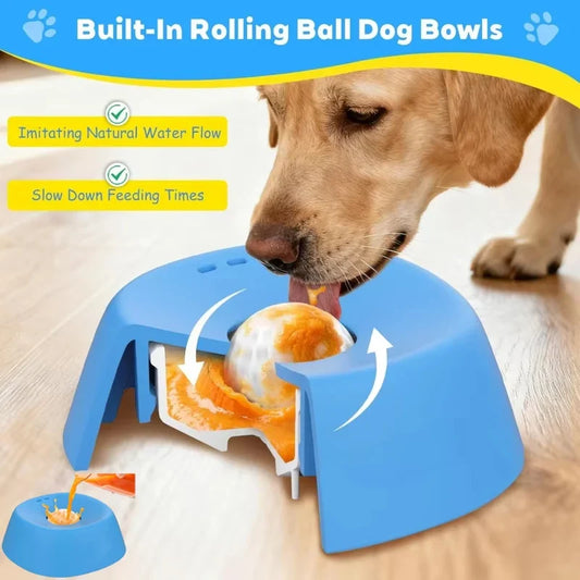 Non-Slip Liquid Slow Dog Bowls