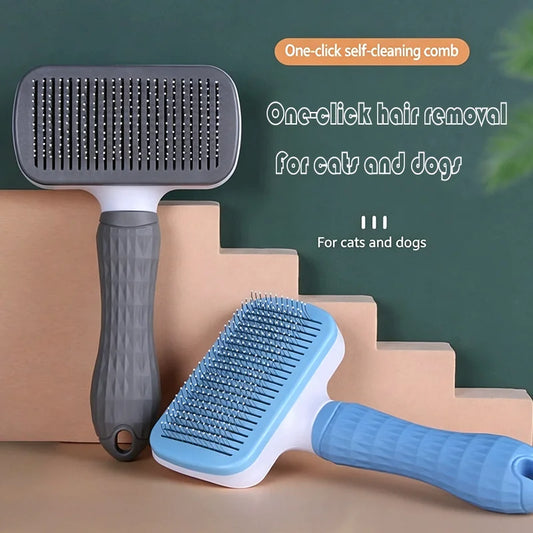 Pet One Button Self Cleaning Slicker Brush - ProPawPet.com