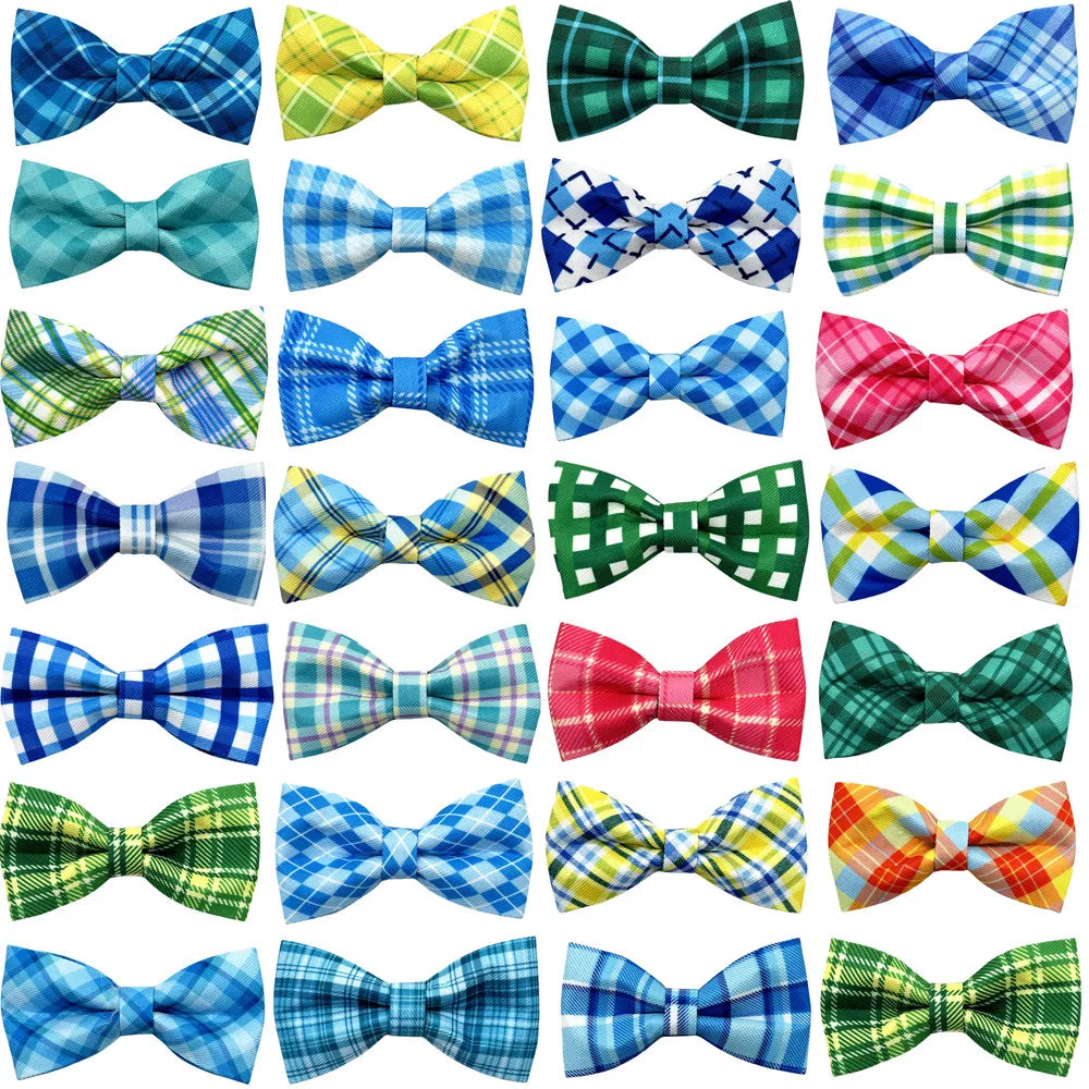 50/100pcs Plaid Style Dog Bow Ties Small Cat - ProPawPet.com