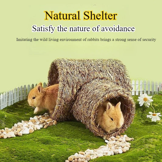 Natural Grass Hideout Tunnel for Rabbits - ProPawPet.com