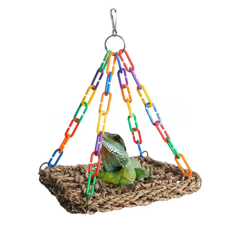 Woven Seagrass Lizard Hammock Reptile Basking Lounger Hanging – photo 3