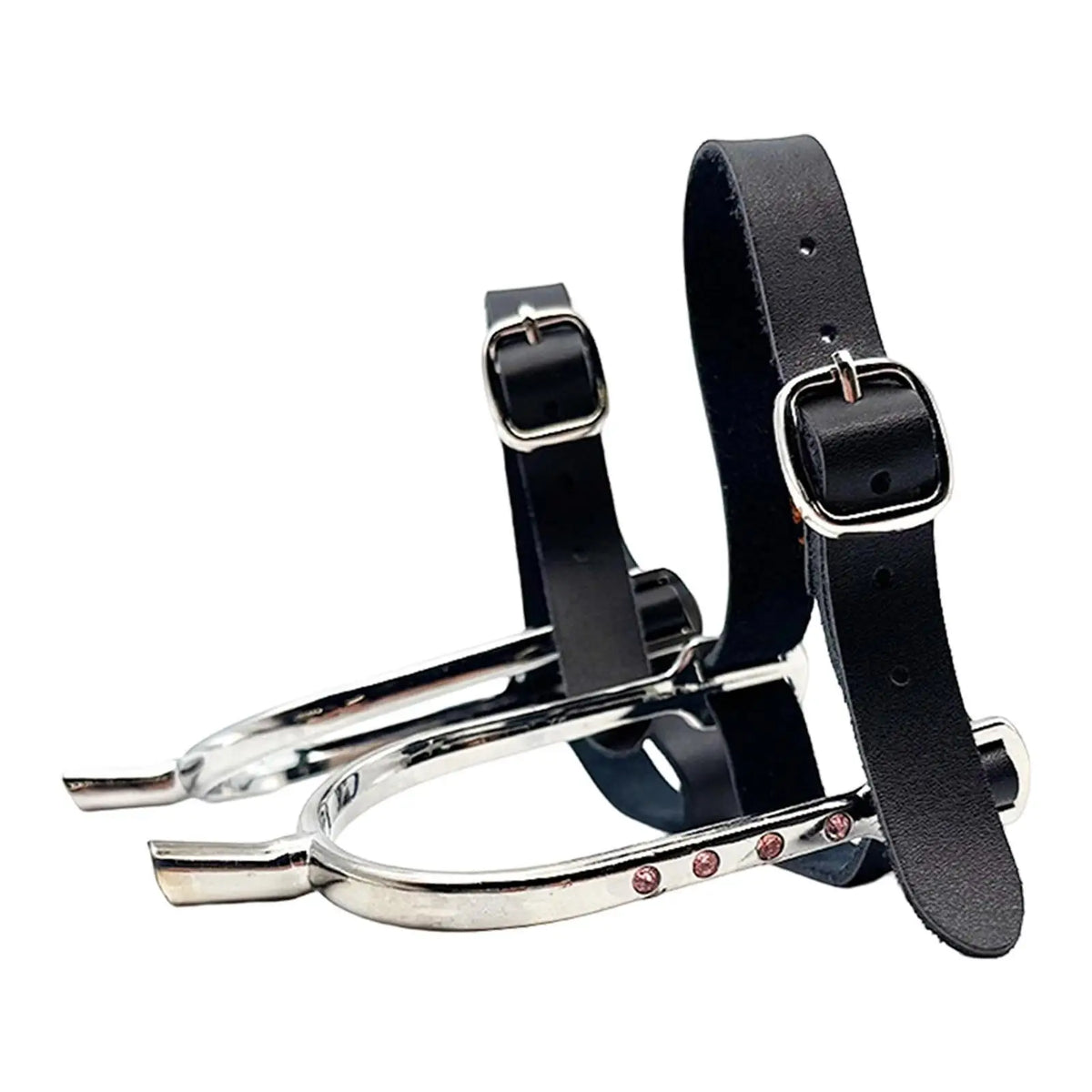 2x Horse Spurs with PU Leather Straps Riding Training Gear – 2 Colors