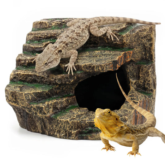 Reptile Hideout Cave Decorative Rock Basking - ProPawPet.com