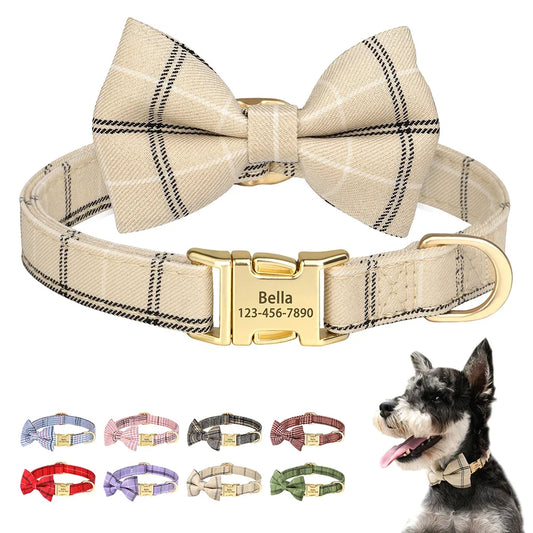 Personalized Dog Collar Cute Bowtie Puppy - ProPawPet.com