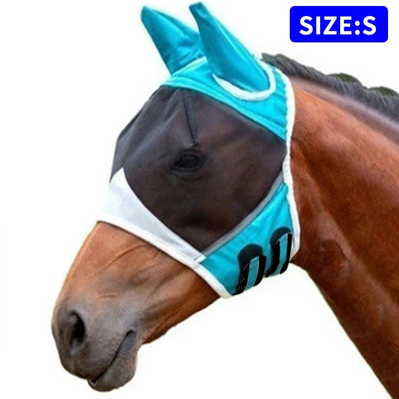 Fine Mesh Horse Equine Fly Mask with Ears 60 UV Protection – 6 Colors