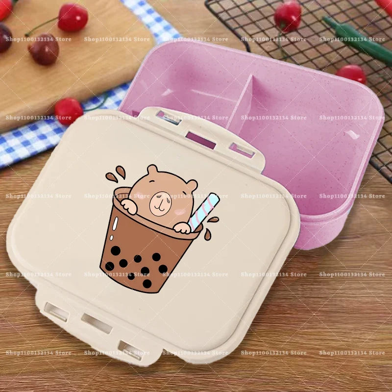 Capybara Bento Lunch Box Anime Animals Figures Food Storage – Dog Supplies
