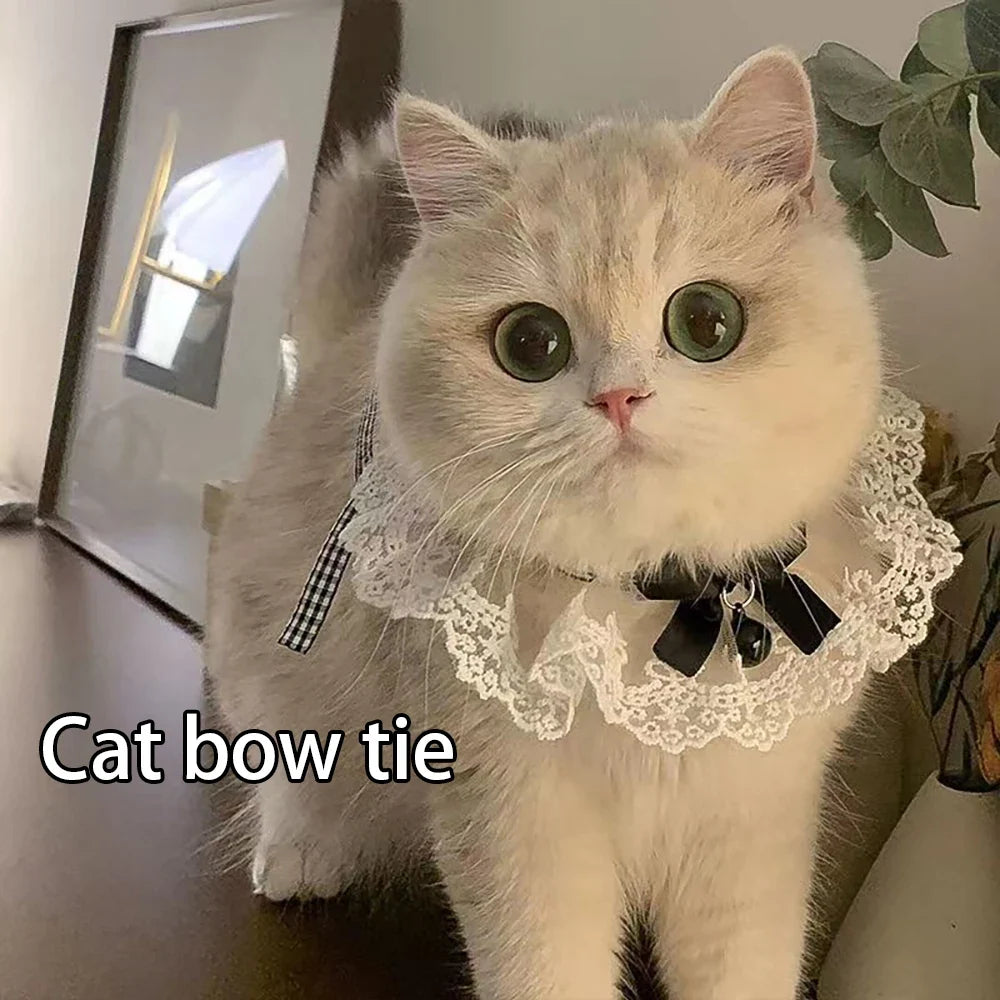 Cat Bow Tie Cute Bell Drool Bib Princess - ProPawPet.com