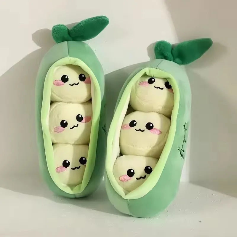 Interactive Pea Pod Shaped Squeaky Plush Dog Plaything – photo 3