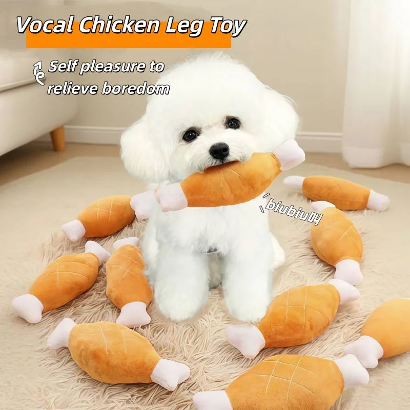 3 Pack Soft Plush Squeaky Chicken Leg Chew - ProPawPet.com