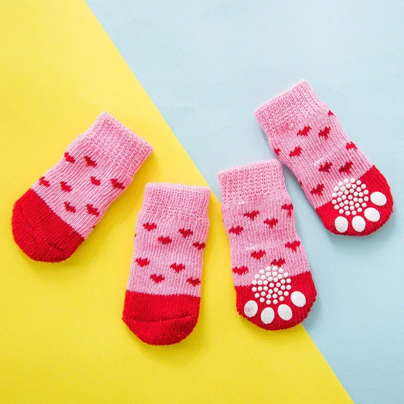4Pcs Winter Pet Dog Socks Anti Slip Warm - ProPawPet.com