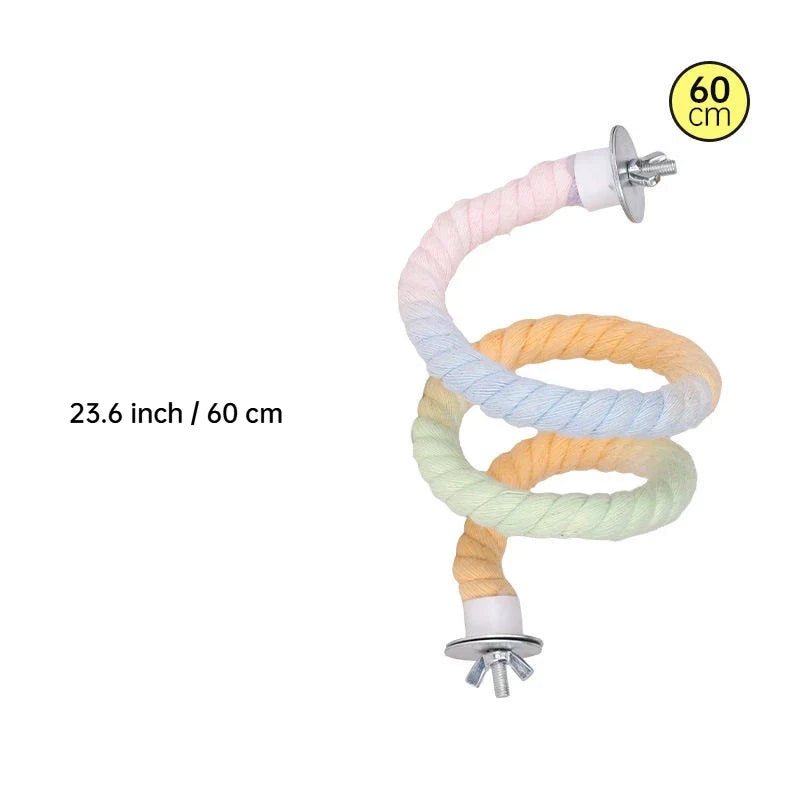 Bird Rope Perches Gradient Colorful Bendable Climbing – 5 Colors