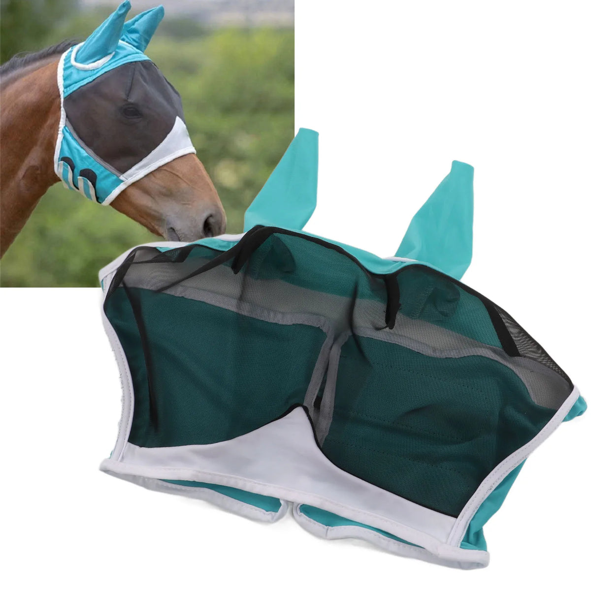 Mesh Horse Fly Mask Elastic UV Protection - ProPawPet.com
