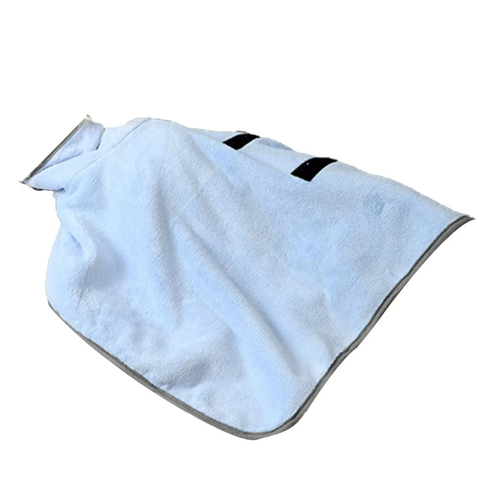 Adjustable Microfiber Fabric Pet Bath Robe Solid Tone Shades Large Size
