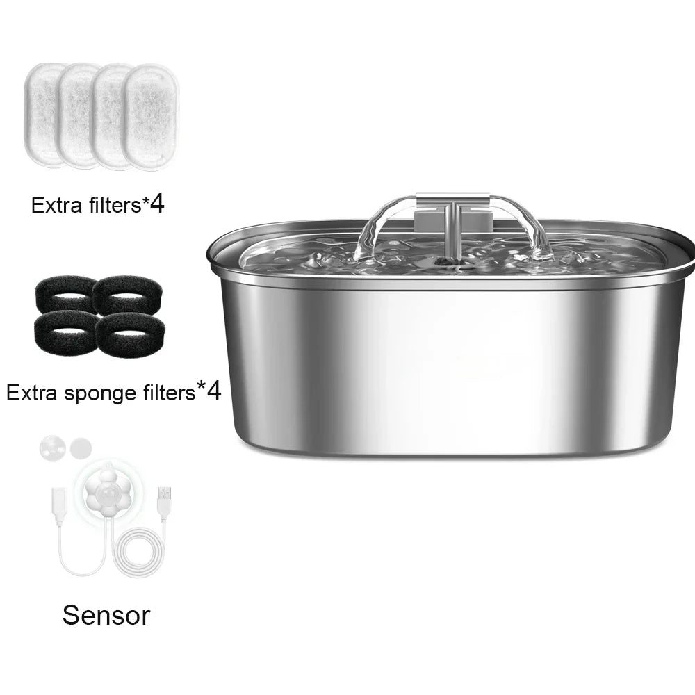 3.2l 108oz Automatic Cat Water Fountain, Quiet