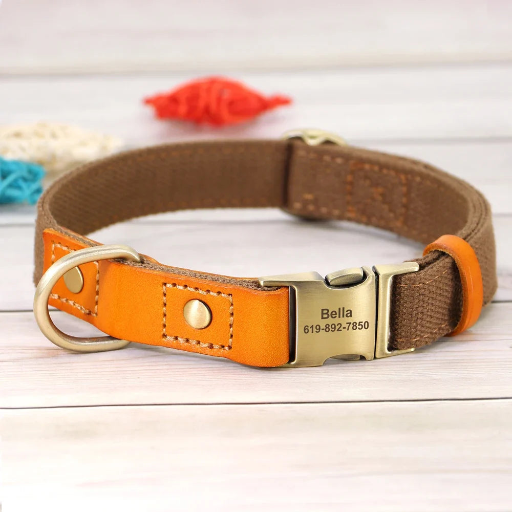 Nylon Custom Dog Puppy Collar Leash Set - ProPawPet.com