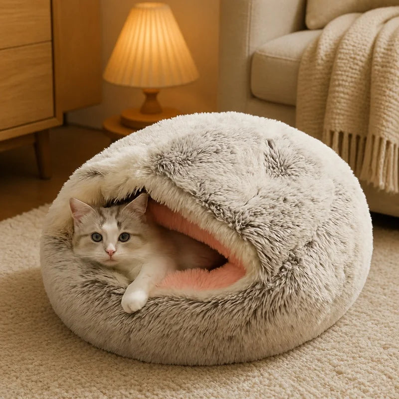 Winter Plush Pet Bed for Cats - Soft - ProPawPet.com