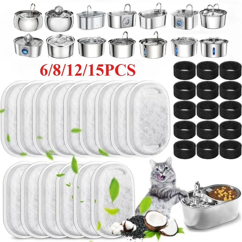 6/8/12/15PCS Cat Water Fountain Activated - ProPawPet.com