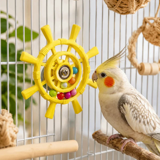 Colorful Beads Parrot Spinner Rattle Rudder - ProPawPet.com