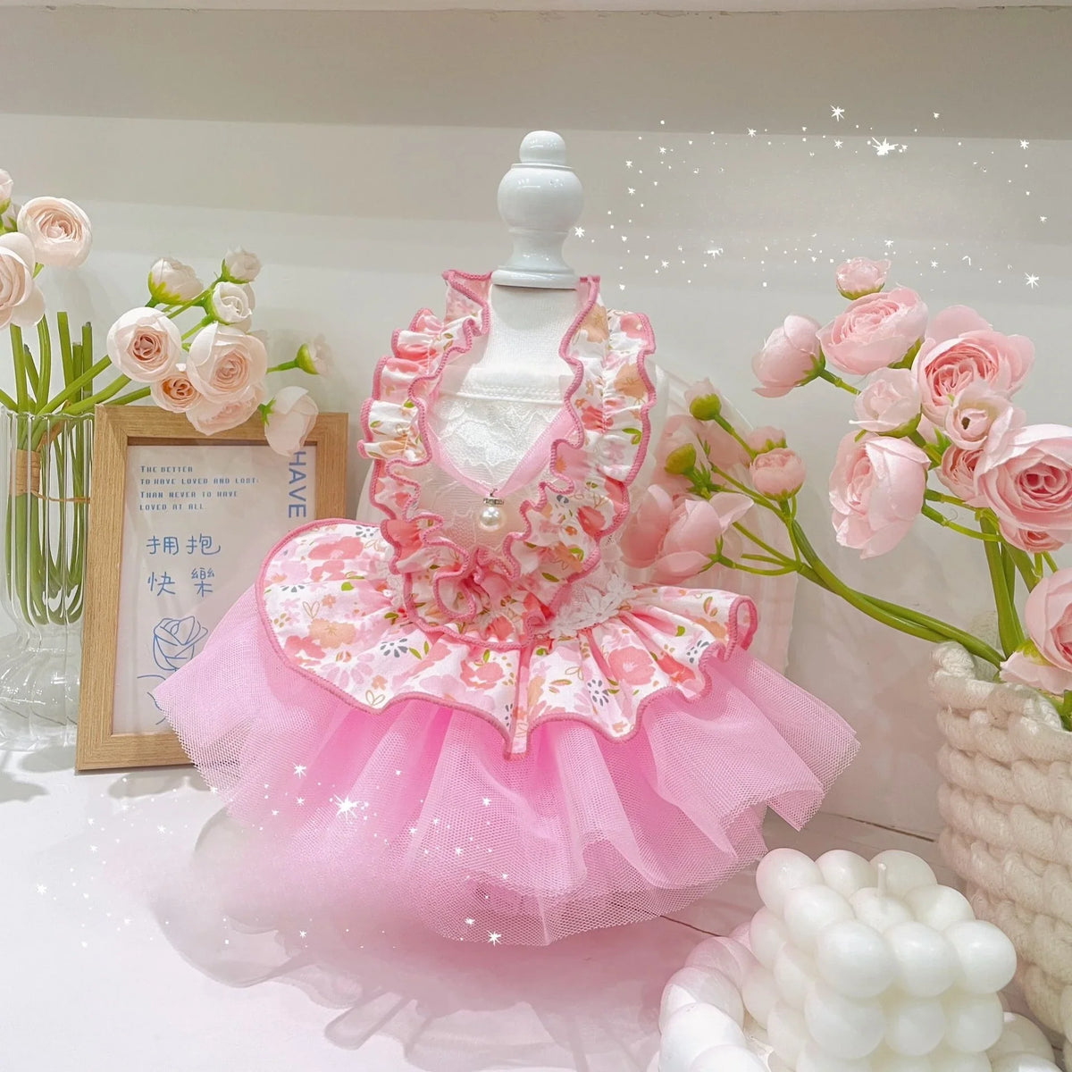 Pet Spring Lace Dress Pet Yorkshire Teddy - ProPawPet.com