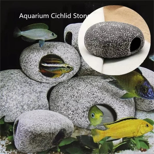 1/2Pcs Aquarium Cichlid Stone Ceramics Rock - ProPawPet.com