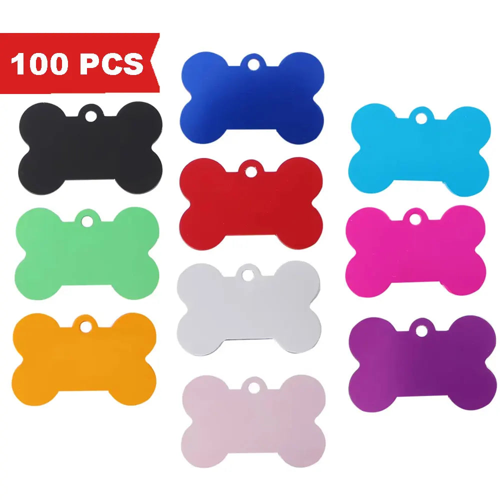 KIYUE 100 Pcs Blank Bone Shaped Dog Tag Cat - ProPawPet.com