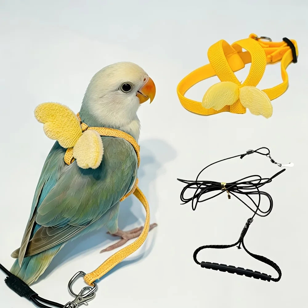 Adjustable Anti‑bite Parrot Harness Leash – Bird Leashes & Leads