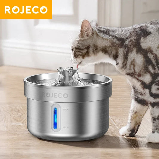 ROJECO Stainless Steel Pet Drinking Fountain - ProPawPet.com
