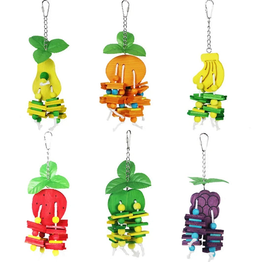 6-in-1 Fruit Shaped Bird Toy Chewing and - ProPawPet.com