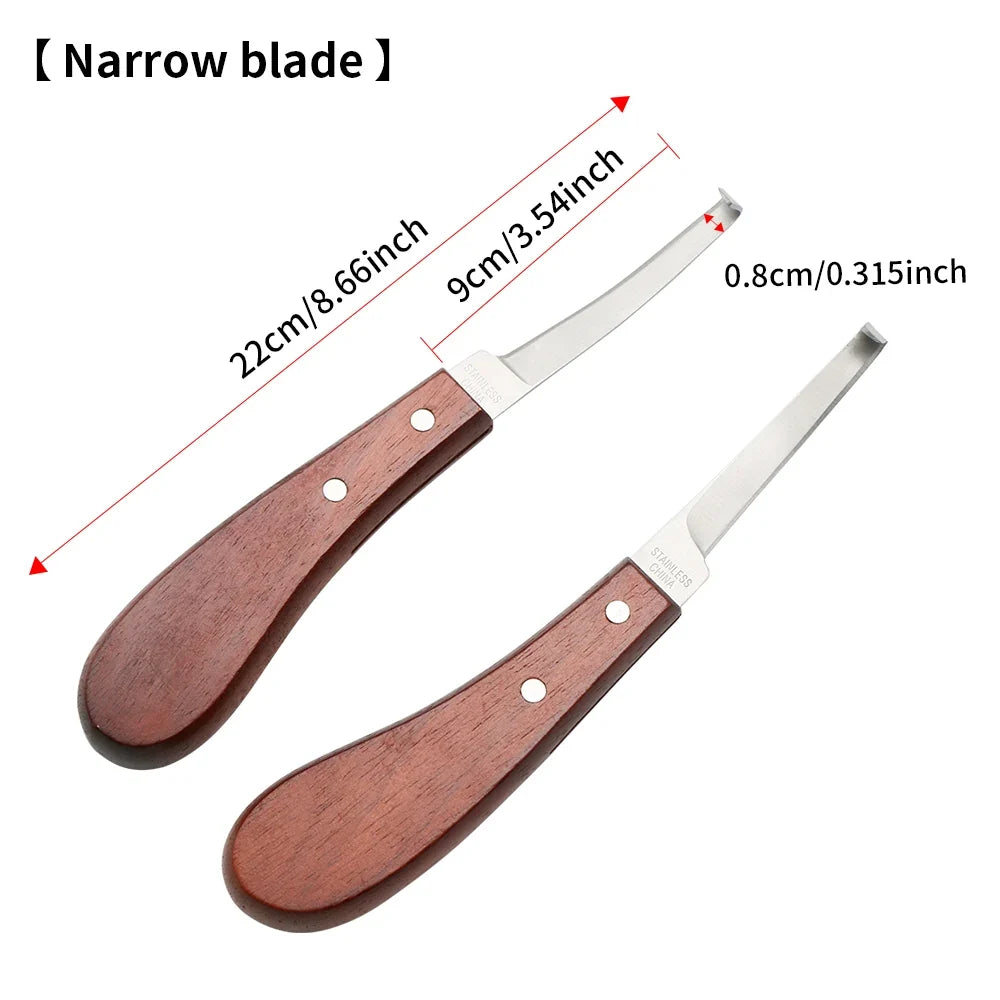 Wood Blade Hoof Trimming Knives Horse Stainless Steel Hook – 2 Colors